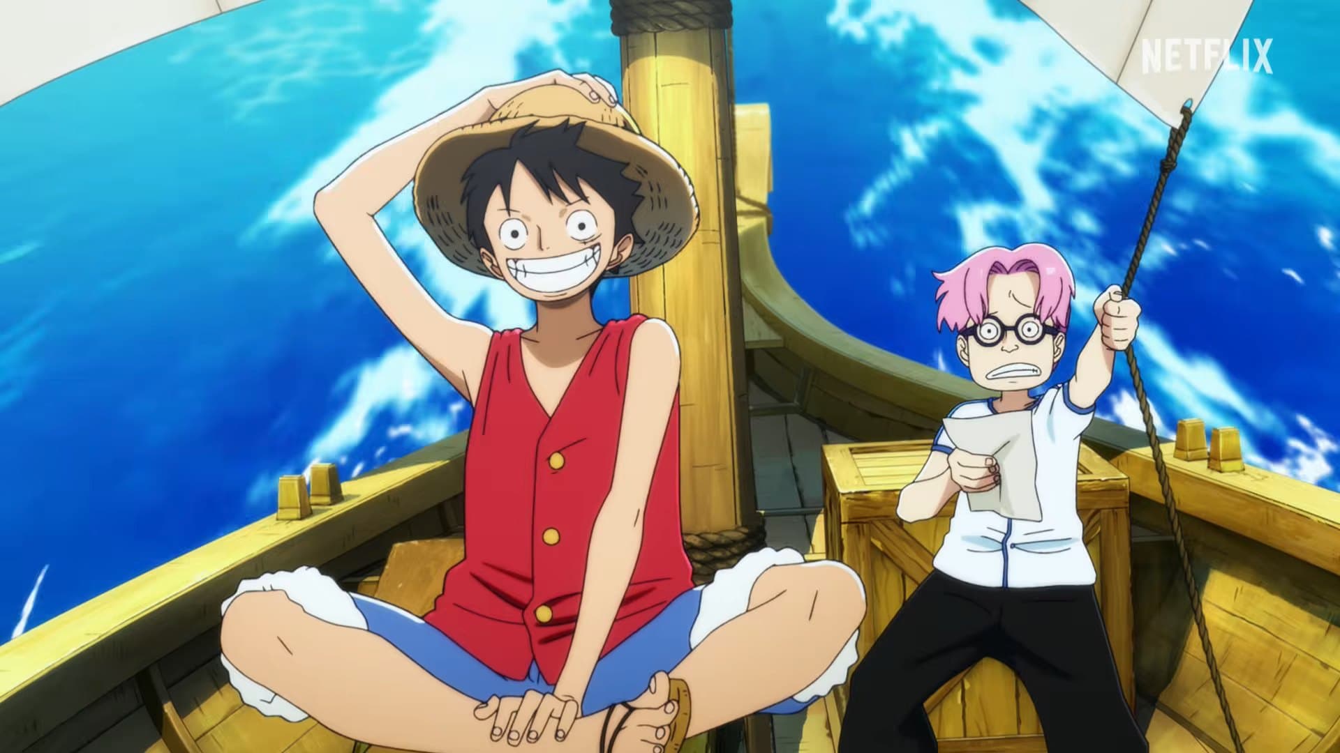 Luffy and Coby in THE ONE PIECE, WIT Studio's Netflix remake